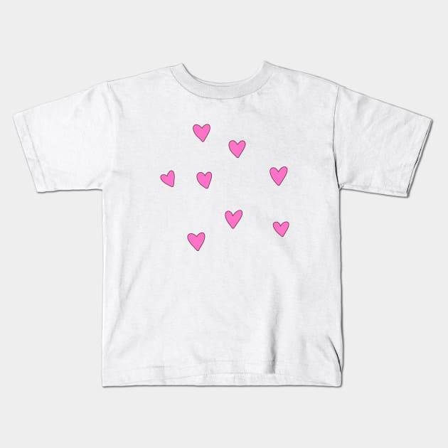 Mini pink hearts Kids T-Shirt by QuortaDira